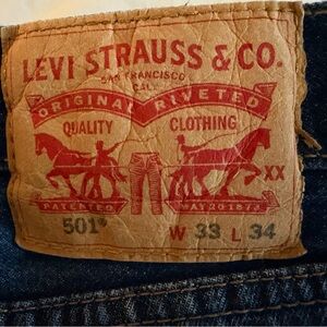 Levi's Classic Straight Fit 501 button fly Jeans - Deep Blue size 33x34